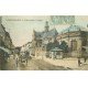 carte postale ancienne 77 FONTAINEBLEAU. Grande Rue Eglise 1905 colorisée