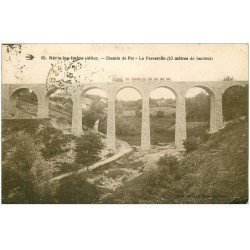 carte postale ancienne 03 NERIS-LES-BAINS. Train sur la Passerelle 1931. Chemin de Fer