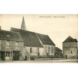 carte postale ancienne K. 77 OZOUER-LE-REPOS. Eglise et Ferme. Aubepierre