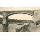 carte postale ancienne K. 77 MELUN. Chevaux Quai de Halage et le Pont 1906