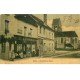 carte postale ancienne K. 77 BELLOT. Café Tabac Thomas sur la Place. Carte toilée