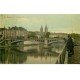 carte postale ancienne K. 77 MELUN. Pêcheurs à la ligne et Pont de Fer. Carte de qualité vers 1910