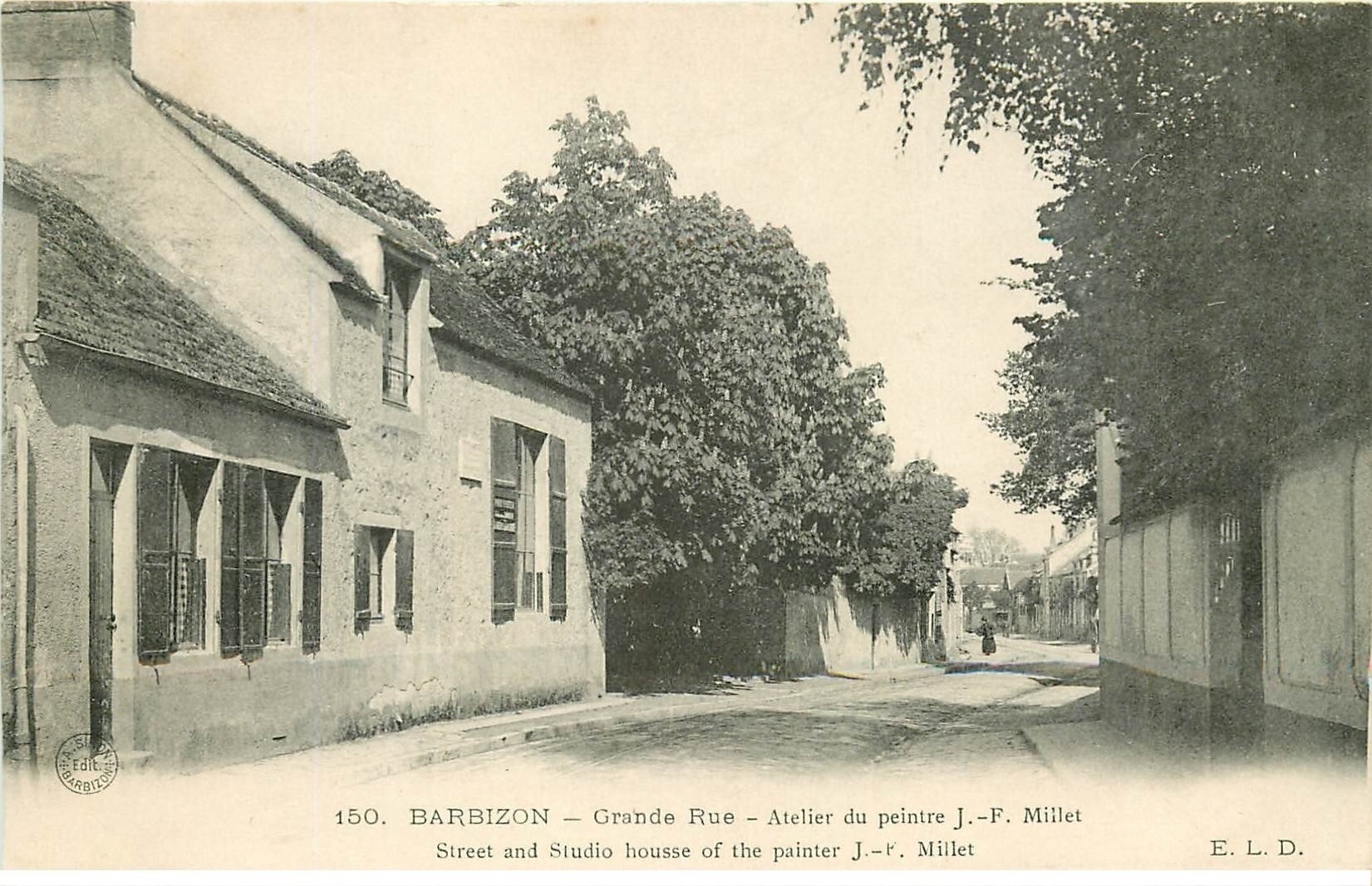carte postale ancienne K. 77 BARBIZON. Atelier Millet sur Grande Rue