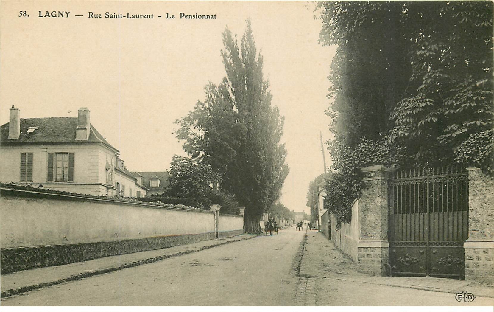 carte postale ancienne K. 77 LAGNY SUR MARNE. Le Pensionnat