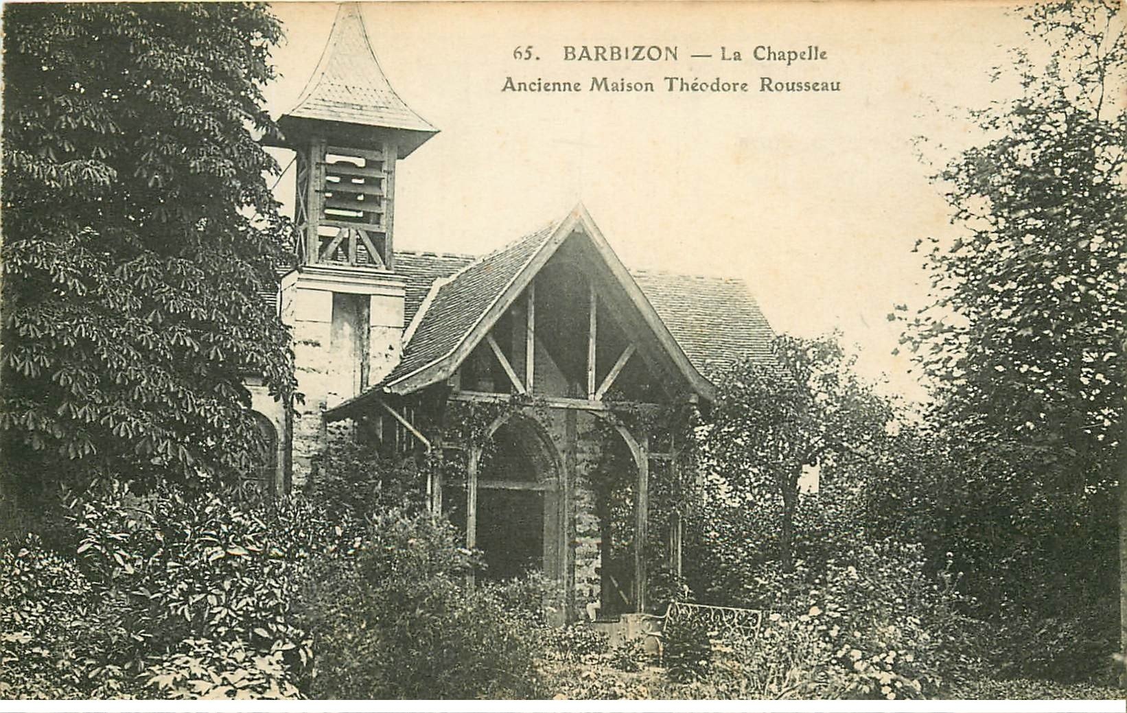 carte postale ancienne K. 77 BARBIZON. La Chapelle maison Théodore Rousseau