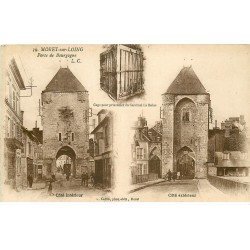 carte postale ancienne K. 77 MORET-SUR-LOING. Porte de Bourgogne et Cage pour prisonniers