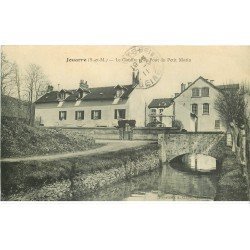 carte postale ancienne K. 77 JOUARRE. Gouffre et Pont du Petit Morin 1911