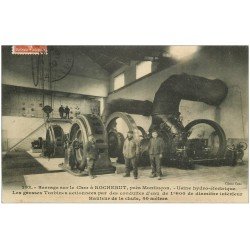 carte postale ancienne 03 ROCHEBUT. Usine hydro-électrique au Barrage avec Turbines 1909