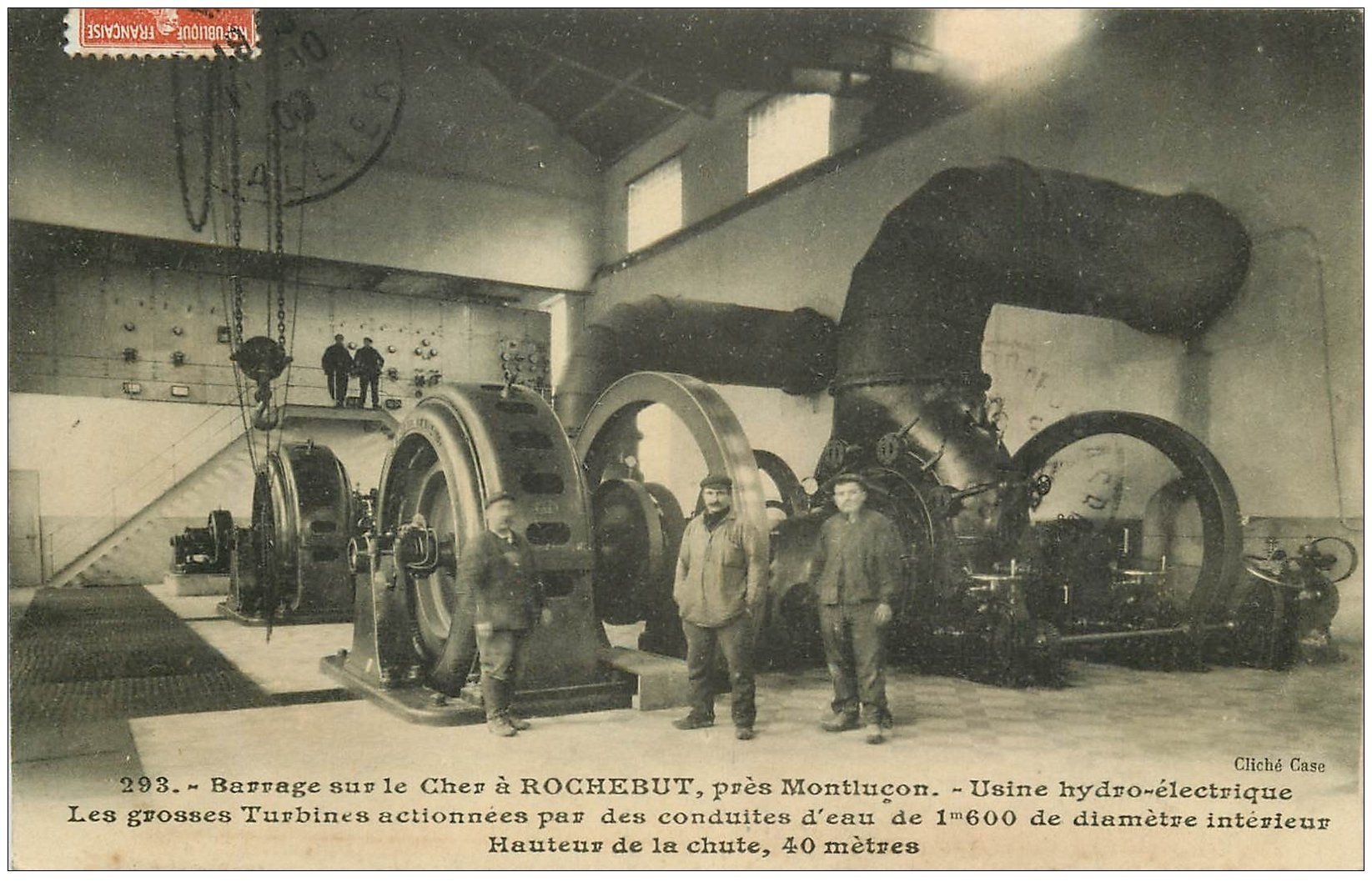 03 ROCHEBUT. Usine hydro-électrique au Barrage avec Turbines 1909