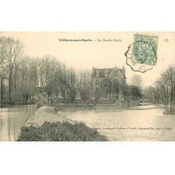 carte postale ancienne K. 77 VILLIERS-SUR-MORIN. Le Moulin Brûlé 1907