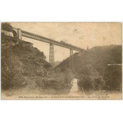 carte postale ancienne 03 SAINT-BONNET-DE-ROCHEFORT. Train sur le Pont de Rouzat 1924