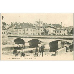 23 AUBUSSON. Le Pont Neuf 1928. Cavalier Forgeron et Lavandières