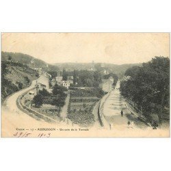 carte postale ancienne 23 AUBUSSON. Un coin de la Terrade 1903. Plissure