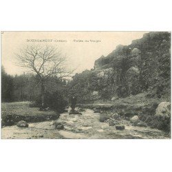 carte postale ancienne 23 BOURGANEUF. 1919 Vallée du Verger avec personnages