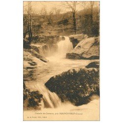 carte postale ancienne 23 BOURGANEUF. Cascade des Jarreaux 1934