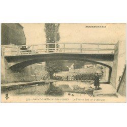 carte postale ancienne 03 SAINT-GERMAIN-DES-FOSSES. Nouveau Pont sur le Mourgan jeune Pêcheur