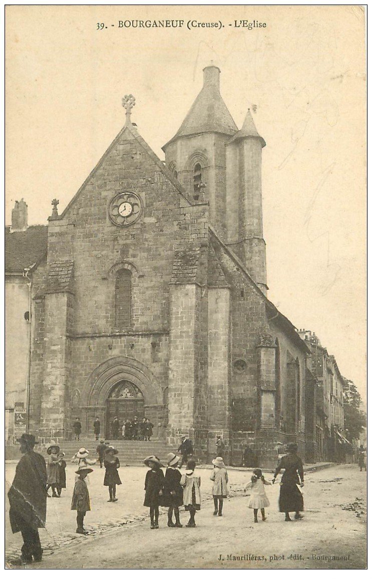 carte postale ancienne 23 BOURGANEUF. L'Eglise 1914