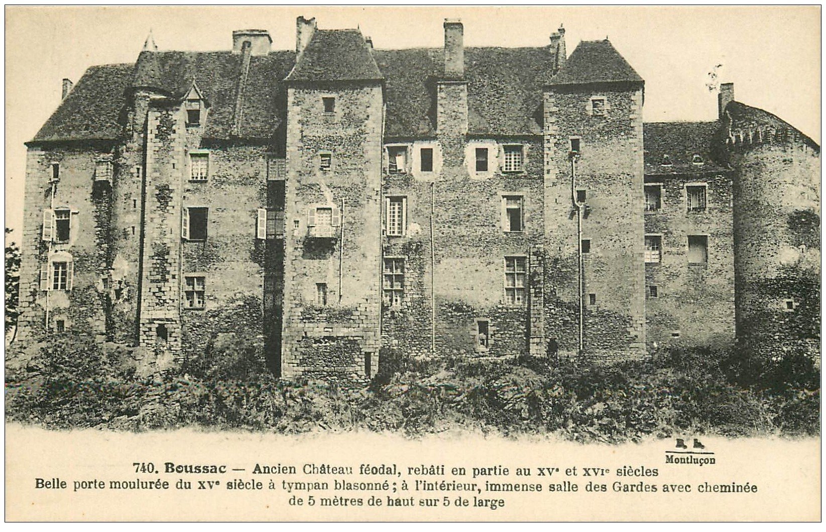 carte postale ancienne 23 BOUSSAC. Ancien Château