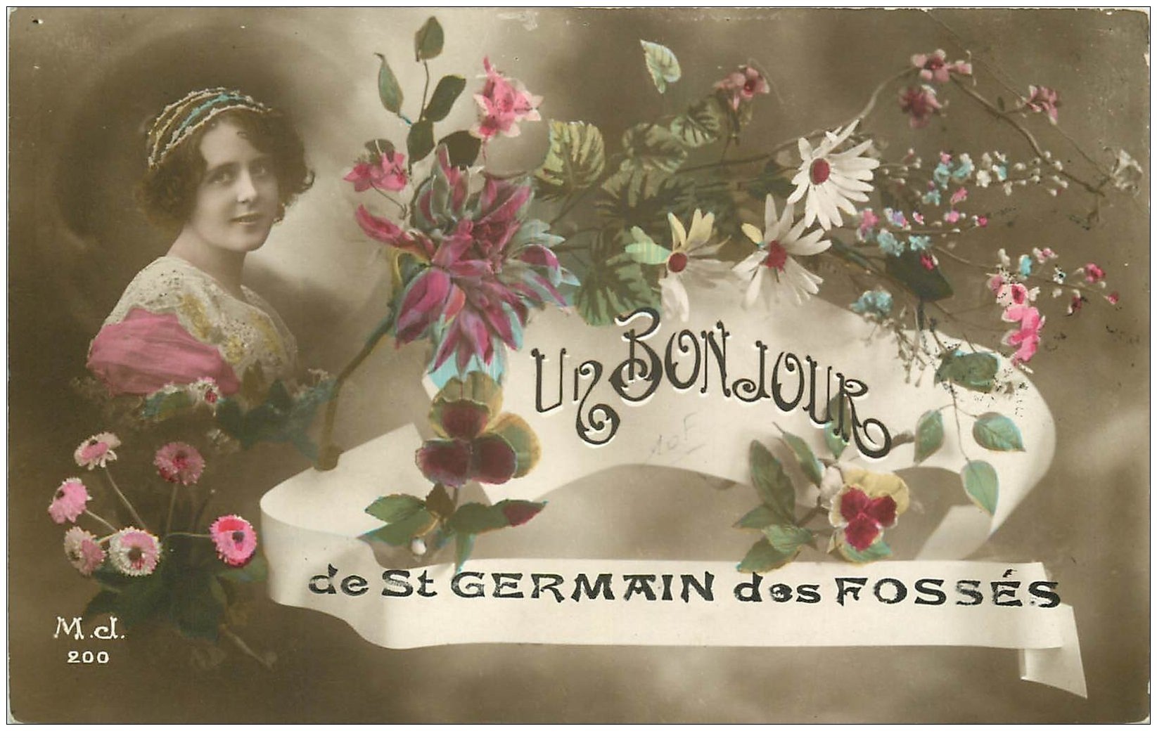 carte postale ancienne 03 SAINT-GERMAIN-DES-FOSSES. Un bonjour 1915