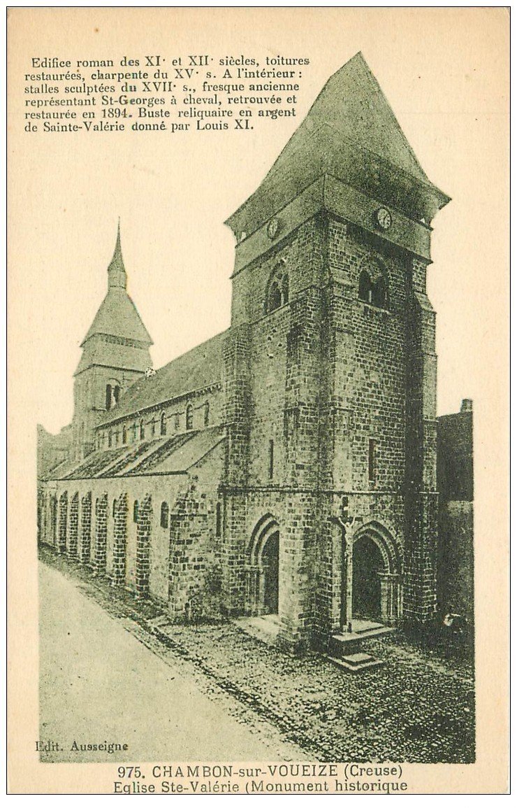 carte postale ancienne 23 CHAMBON-SUR-VOUEIZE. Eglise Sainte-Valérie