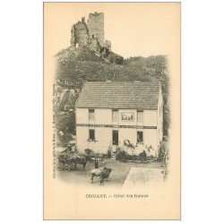 23 CROZANT. Café Restaurant Hôtel des Ruines vers 1900 par Brigand