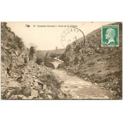 carte postale ancienne 23 CROZANT. Pont de la Sédelle 1925