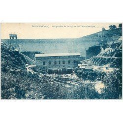 carte postale ancienne 23 EGUZON. Barrage et Usine électrique 1929