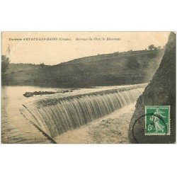carte postale ancienne 23 EVAUX-LES-BAINS. Barrage du Cher et Déversoir 1913