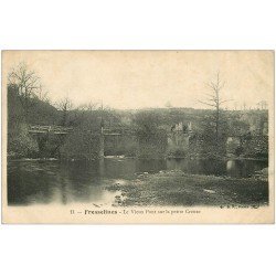 carte postale ancienne 23 FRESSELINES. Le Vieux Pont sur petite Creuse 1908
