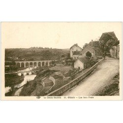 carte postale ancienne 23 GLENIC. Les Deux Ponts