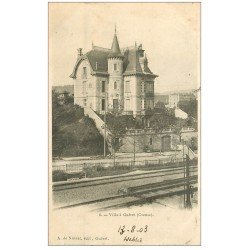 carte postale ancienne 23 GUERET. Villa et ligne du Chemin de Fer 1903. Edition Nussac