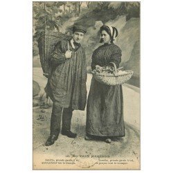 carte postale ancienne 23 LA CREUSE. Couple au Pays Marchois 1918. Jeanette prend garde...