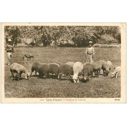 23 LA CREUSE. Gardeuse de Moutons vers 1915 et Berger