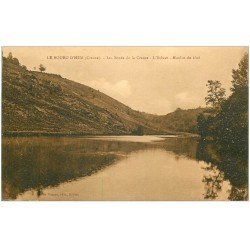 carte postale ancienne 23 LE BOURG D'HEM. Ecluse et Moulin du Gué