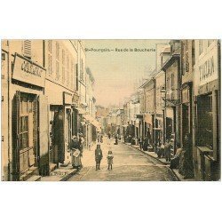 03 SAINT-POURCAIN-SUR-SIOULE. Rue de la Boucherie. Superbe carte toilée