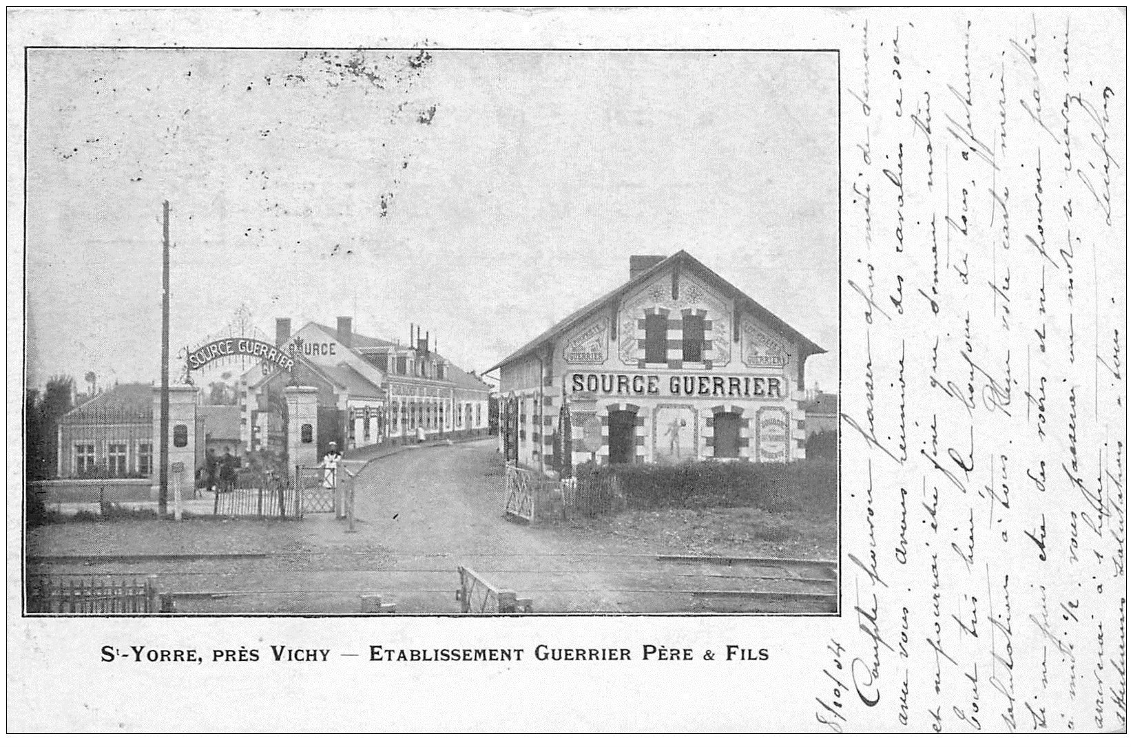 carte postale ancienne 03 SAINT-YORRE. Etablissement Source Guerrier 1904