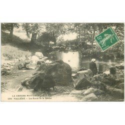 23 VALLIERE. Lavandière Laveuse Bords de la Banize vers 1909