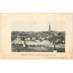 carte postale ancienne 24 BERGERAC. Vue panoramique. Tampon Militaire 1914