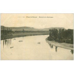 carte postale ancienne 24 BEYNAC. Plage et barques vers 1909