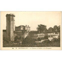 carte postale ancienne 24 BOURDEILLES. Donjon et Remparts du Château