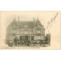 carte postale ancienne 24 CHATEAU DE LAMOTHE-MONTRAVEL. Voiture ancienne décapotable 1903