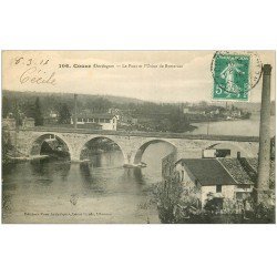 carte postale ancienne 24 COUZE. Pont et Usine de Rottersac 1916