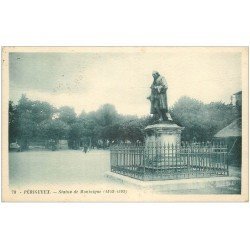 carte postale ancienne 24 PERIGUEUX. Statue de Montaigne 1937