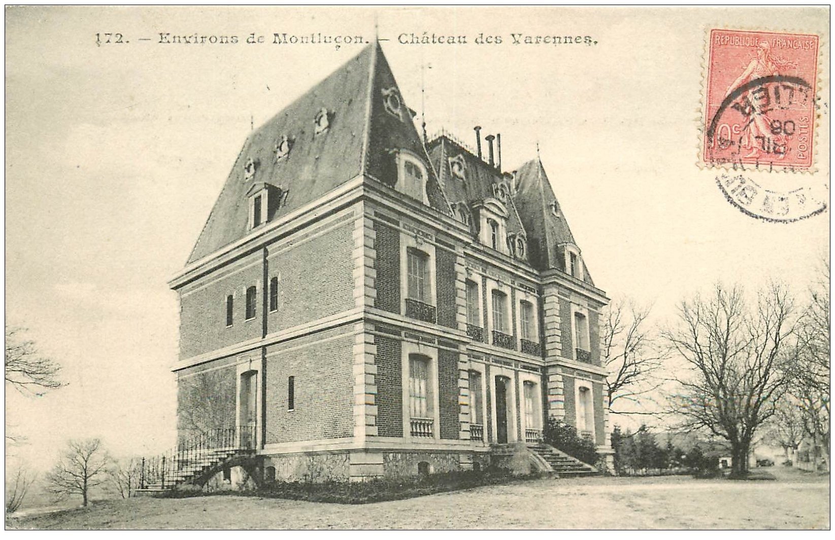 carte postale ancienne 03 VARENNES. Le Château 1906