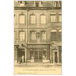 carte postale ancienne 25 BESANCON. Maison Natale de Victor-Hugo et Pharmacie