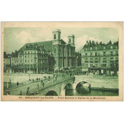 carte postale ancienne 25 BESANCON. Pont Battant et Eglise de la Madeleine 1944