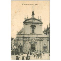 carte postale ancienne 25 BESANCON. Sortie de l'Eglise Saint-Maurice