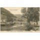 carte postale ancienne 25 MONTGESOYE. Le Pont sur la Loue 1920 avec pêcheur