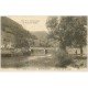 carte postale ancienne 25 MONTGESOYE. Le Pont sur la Loue 1920 avec pêcheur