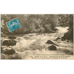 carte postale ancienne 25 MOUTHIER-HAUTE-PIERRE. Rapides de la Loue Gorges de Nouailles 1926